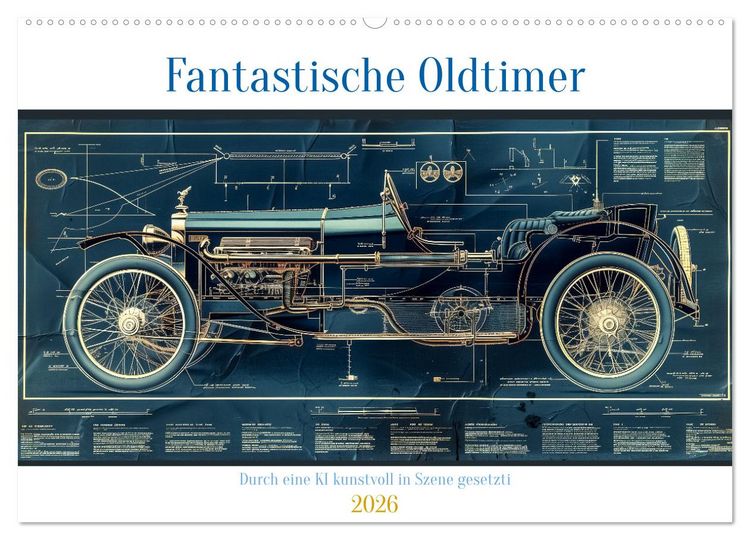 Produktbild: Fantastische Oldtimer (Wandkalender 2026 DIN A2 quer), CALVENDO Monatskalender