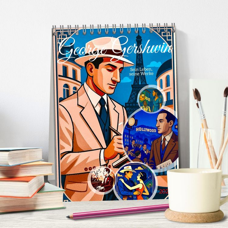 Produktbild: George Gershwin (Tischkalender 2026 DIN A5 hoch), CALVENDO Monatskalender