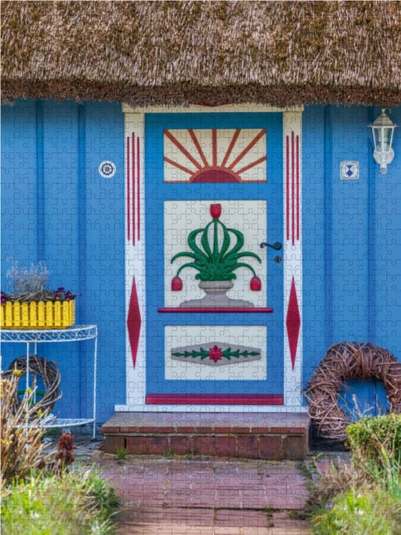 Produktbild: CALVENDO Puzzle T&uuml;r mit Tulpenstrau&szlig; in Zingst an der Ostsee 1000 Teile Lege-Gr&ouml;&szlig;e 48 x 64 cm Foto-Puzzle Bild von Christian M&uuml;ringer