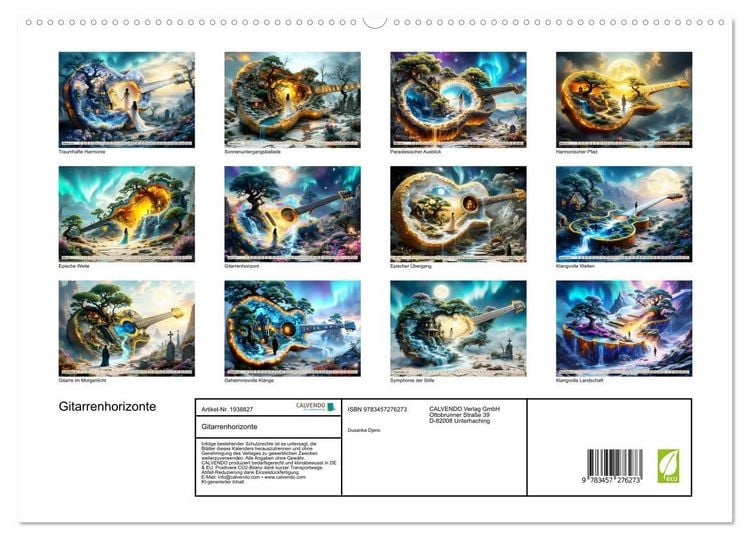 Produktbild: Gitarrenhorizonte (hochwertiger Premium Wandkalender 2026 DIN A2 quer), Kunstdruck in Hochglanz