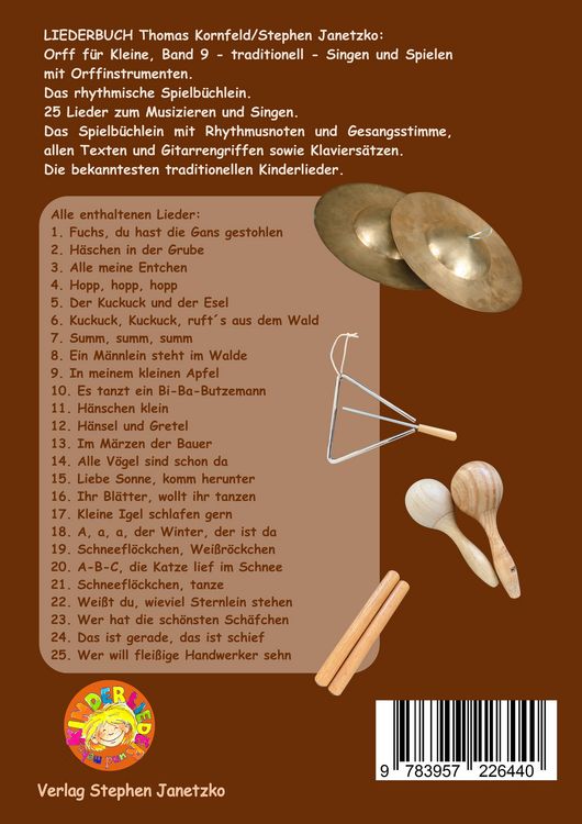 Produktbild: Orff f&uuml;r Kleine, Band 9 - traditionell - Singen und Spielen mit Orffinstrumenten