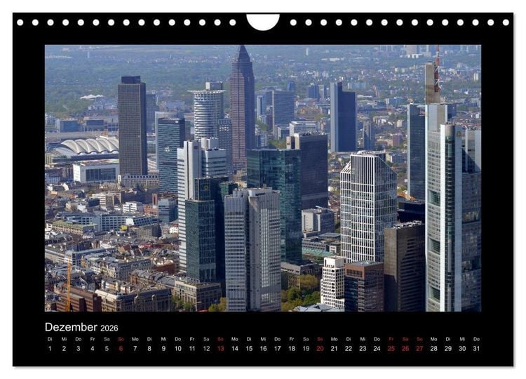 Produktbild: &uuml;ber den D&auml;chern von FRANKFURT (Wandkalender 2026 DIN A4 quer), CALVENDO Monatskalender