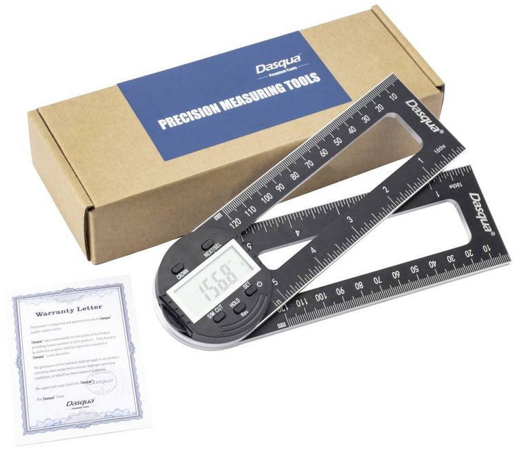Produktbild: Dasqua 1804-6771 Digitaler Winkelmesser f&uuml;r Gehrungss&auml;gen 280mm 360&deg; 1St.