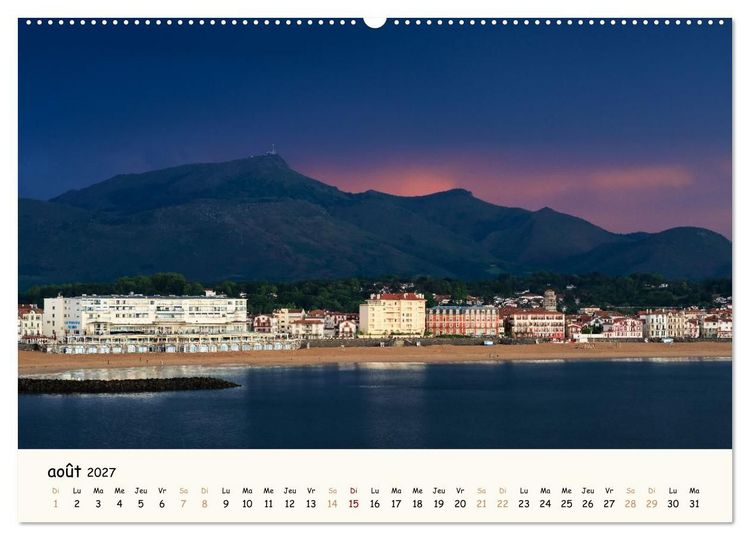 Produktbild: Entre monts et vagues - Une ann&eacute;e au Pays Basque (Calendrier mural 2027 DIN A2 vertical), CALVENDO calendrier mensuel