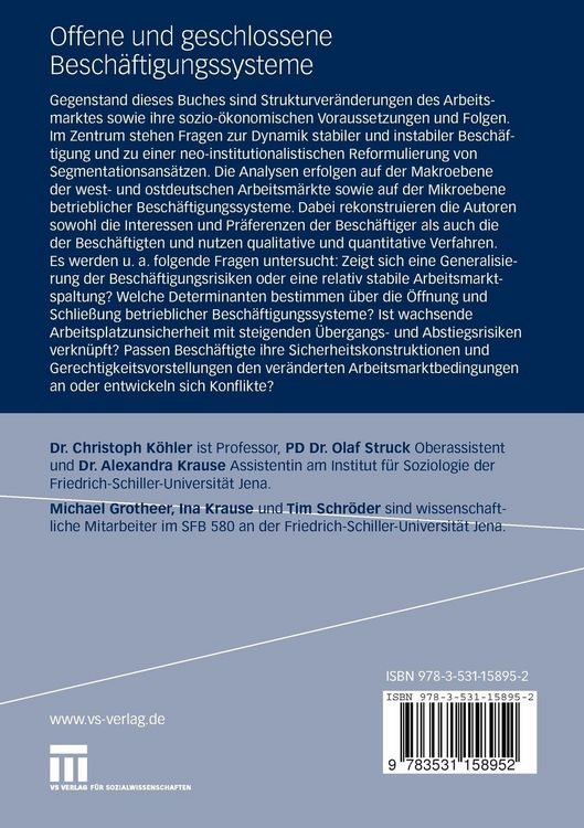 Produktbild: Offene und geschlossene Besch&auml;ftigungssysteme