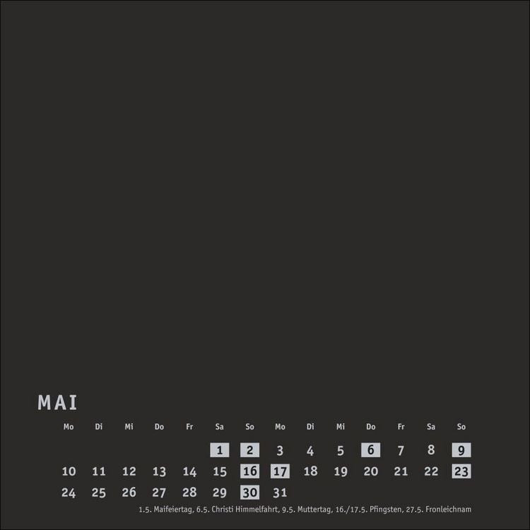 Produktbild: Premium-Bastelkalender schwarz klein 2027