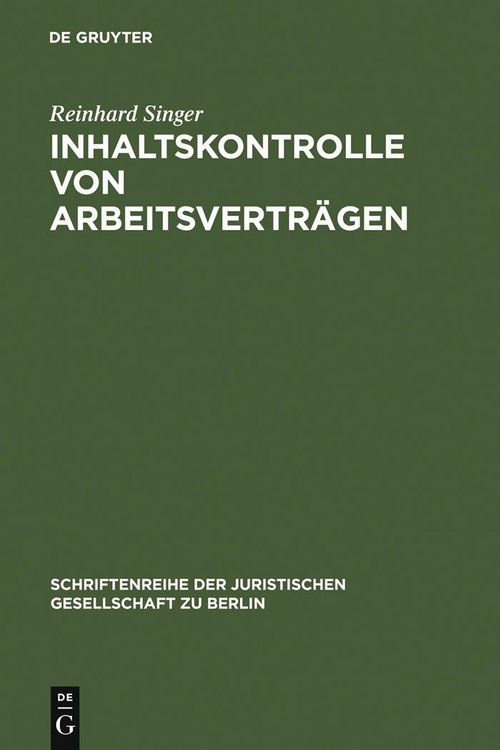Produktbild: Inhaltskontrolle von Arbeitsvertr&auml;gen