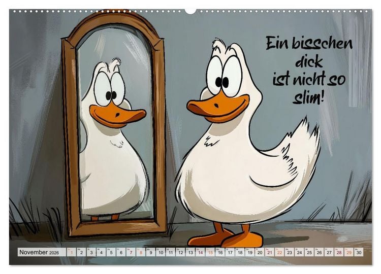 Produktbild: Gans coole Spr&uuml;che (Wandkalender 2026 DIN A2 quer), CALVENDO Monatskalender