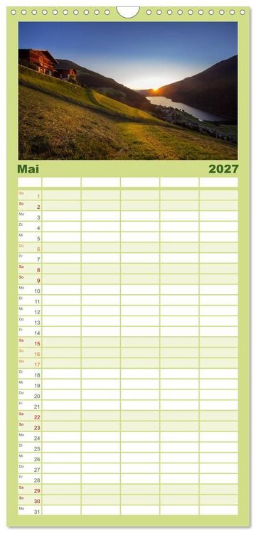 Produktbild: Familienplaner 2027 - Bergbauernh&ouml;fe im Ultental mit 5 Spalten (Wandkalender, 21 x 45 cm) CALVENDO