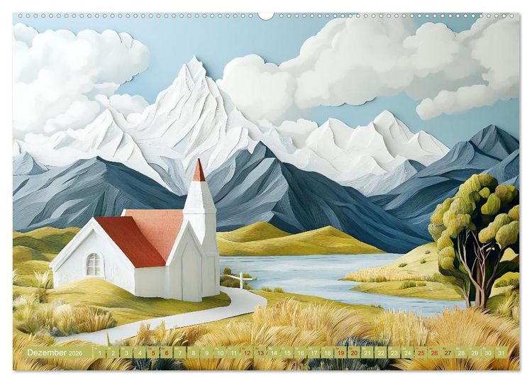 Produktbild: Kunstvolle Horizonte (hochwertiger Premium Wandkalender 2026 DIN A2 quer), Kunstdruck in Hochglanz