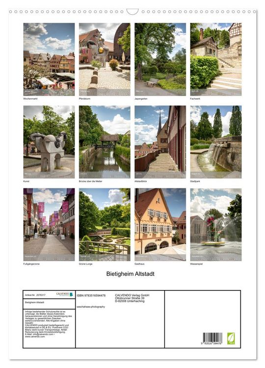 Produktbild: Bietigheim Altstadt (Wandkalender 2026 DIN A2 hoch), CALVENDO Monatskalender