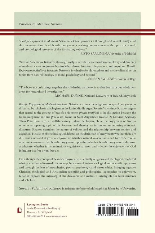 Produktbild: Beatific Enjoyment in Medieval Scholastic Debates