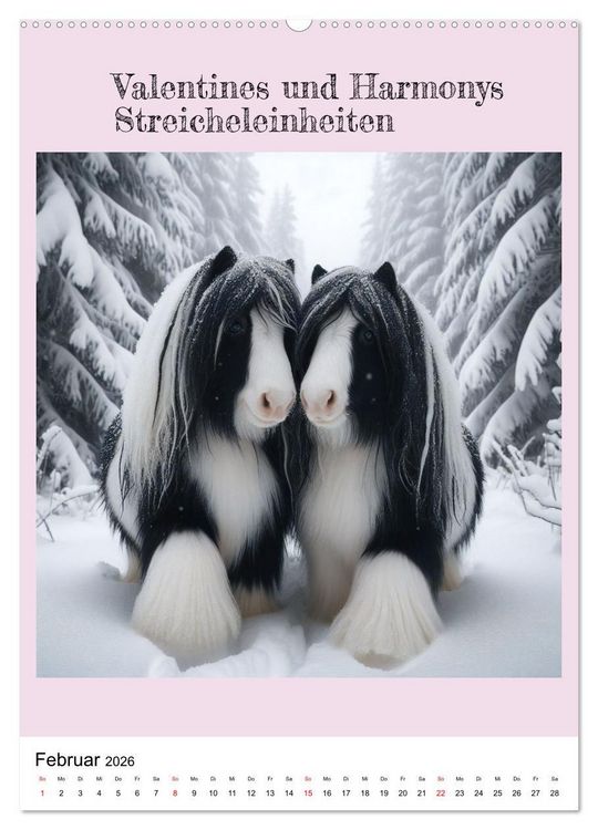 Produktbild: Tinker Ponys - Magische Momente, Gypsy Vanner f&uuml;r M&auml;dchen (Wandkalender 2026 DIN A2 hoch), CALVENDO Monatskalender