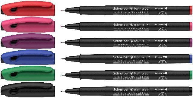 Produktbild: Schneider Fineliner Topliner 967, 6er Set