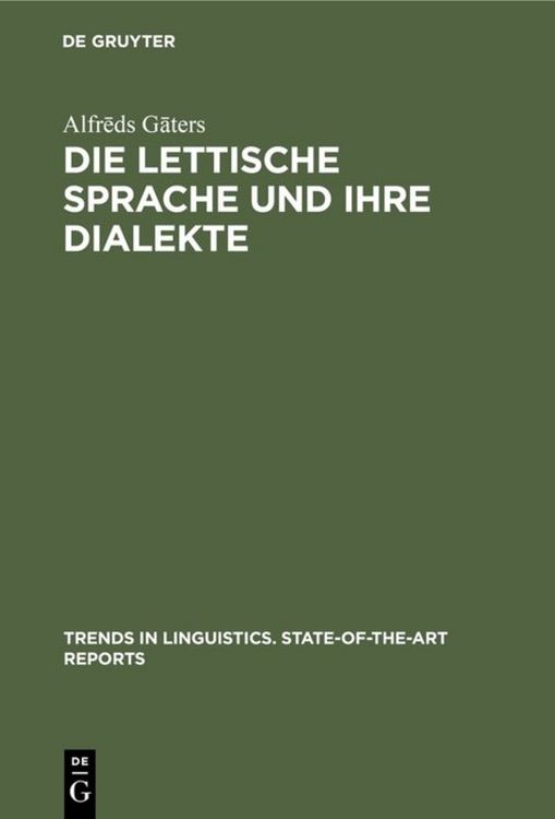 Produktbild: Die lettische Sprache und ihre Dialekte