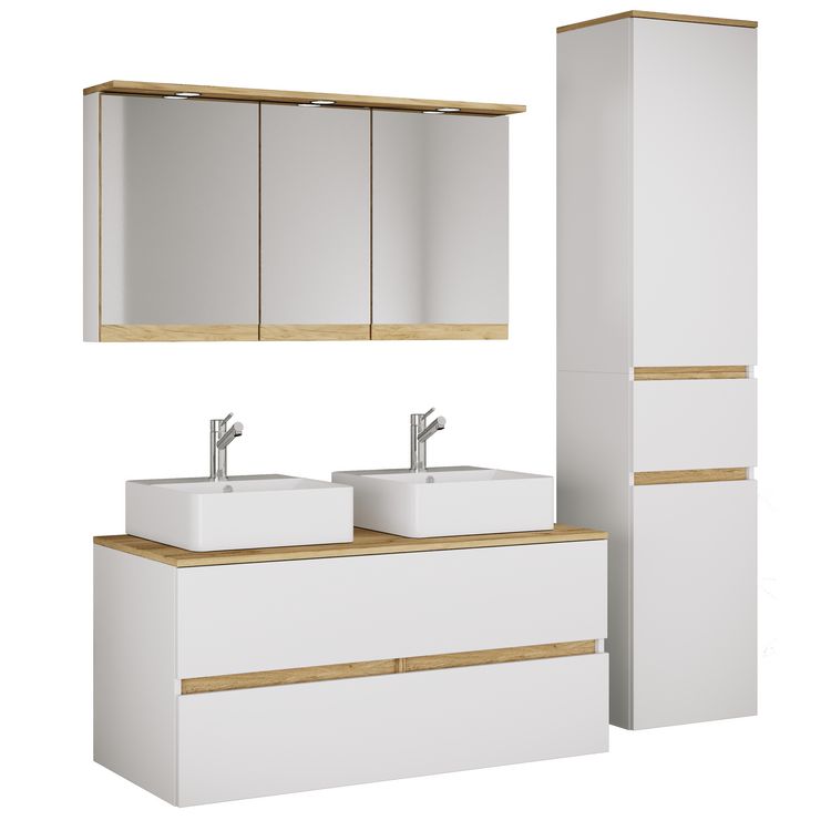 Produktbild: 5-tlg. Badm&ouml;bel-Set mit Waschbecken Cosila-A 111cm