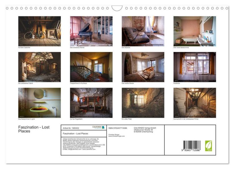Produktbild: Faszination - Lost Places (Wandkalender 2026 DIN A3 quer), CALVENDO Monatskalender