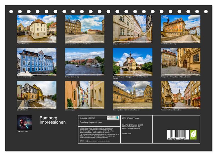 Produktbild: Bamberg Impressionen (Tischkalender 2026 DIN A5 quer), CALVENDO Monatskalender