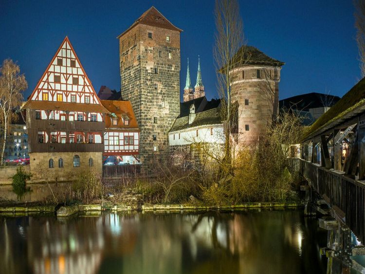 Produktbild: CALVENDO Puzzle N&uuml;rnbergs Altstadt bei Nacht | 1000 Teile Lege-Gr&ouml;&szlig;e 64x48cm Foto-Puzzle f&uuml;r gl&uuml;ckliche Stunden