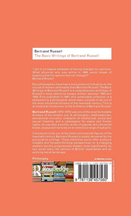 Produktbild: The Basic Writings of Bertrand Russell