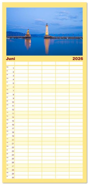 Produktbild: Familienplaner 2026 - Momente am Bodensee mit 5 Spalten (Wandkalender, 21 x 45 cm) CALVENDO