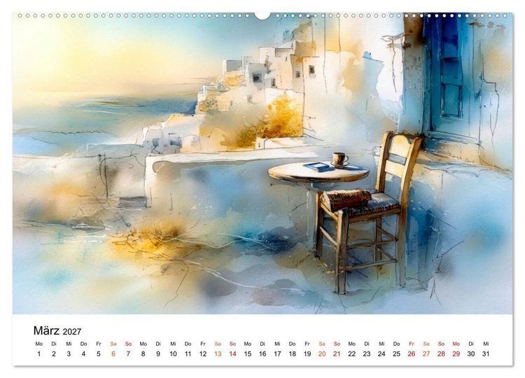 Produktbild: Mediterraner Glanz (hochwertiger Premium Wandkalender 2027 DIN A2 quer), Kunstdruck in Hochglanz