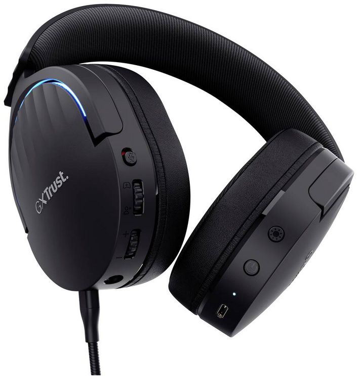 Produktbild: Trust GXT491 FAYZO Over Ear Headset Bluetooth&reg; Virtual Surround Schwarz Surround-Sound, Mikrofon-Stummschaltung, Lautst&auml;rkeregelung Gaming