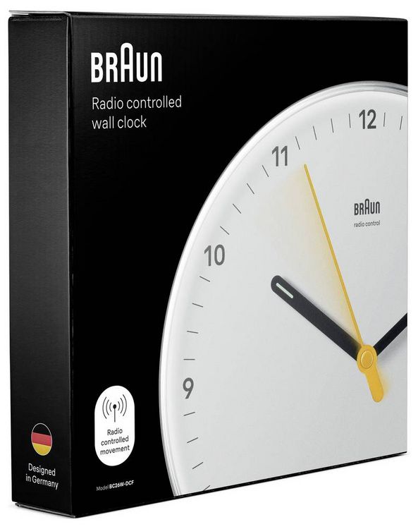 Produktbild: Braun 67685 Funk Wanduhr 230 mm Wei&szlig;