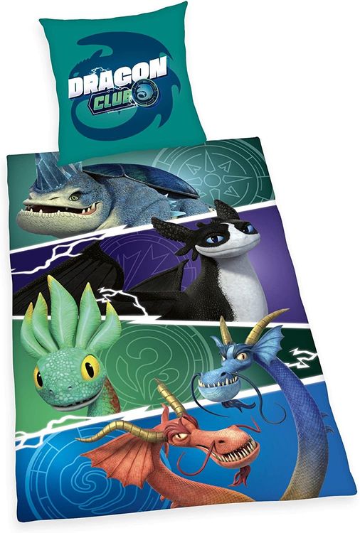Produktbild: Herding 4426204050 - Dragons, Bettw&auml;sche-Set, Baumwolle, 80x80/135x200 cm
