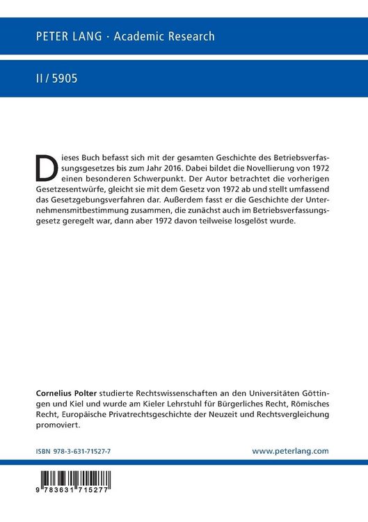Produktbild: Das Betriebsverfassungsgesetz vom 15. Januar 1972