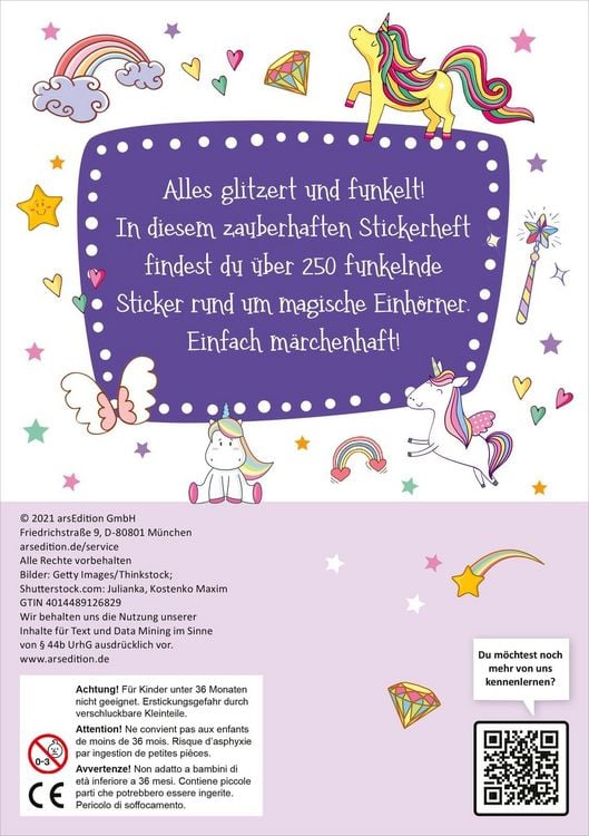 Produktbild: Glitzerspa&szlig; &ndash; Einhorn-Sticker