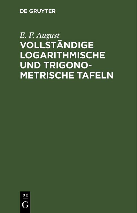Produktbild: Vollst&auml;ndige logarithmische und trigonometrische Tafeln