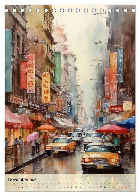 Produktbild: New York - ein Regentag (Tischkalender 2026 DIN A5 hoch), CALVENDO Monatskalender