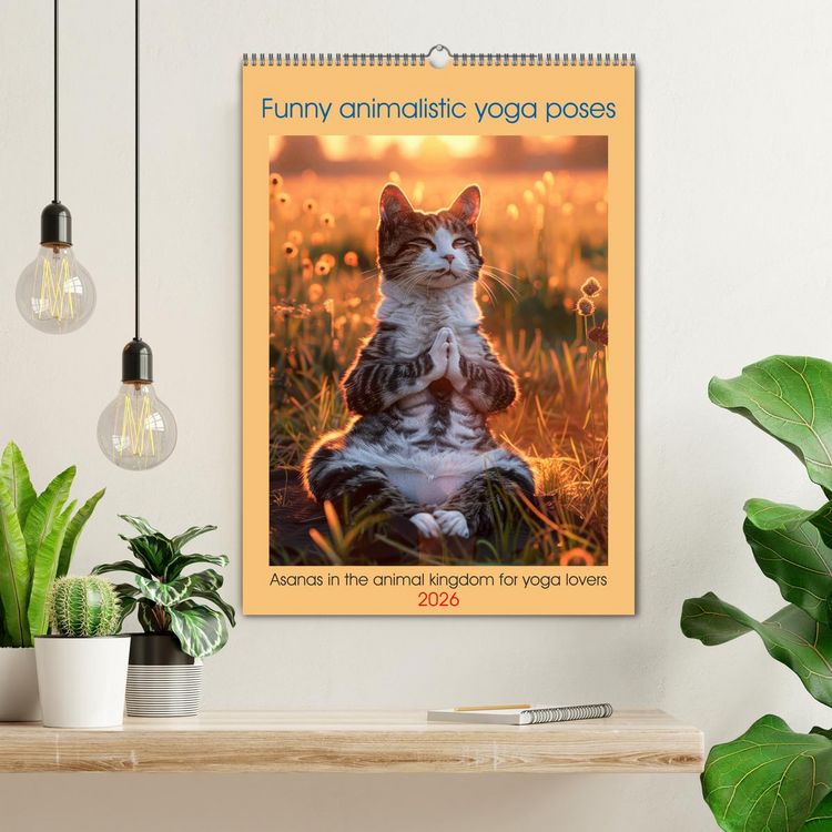 Produktbild: Funny animalistic yoga poses (Wall Calendar 2026 DIN A2 portrait), CALVENDO 12 Month Wall Calendar