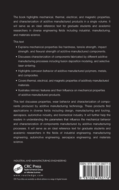 Produktbild: Mechanical Properties and Characterization of Additively Manufactured Materials
