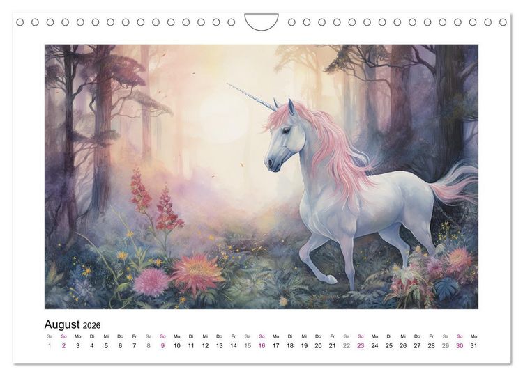 Produktbild: Geliebte Einh&ouml;rner (Wandkalender 2026 DIN A4 quer), CALVENDO Monatskalender