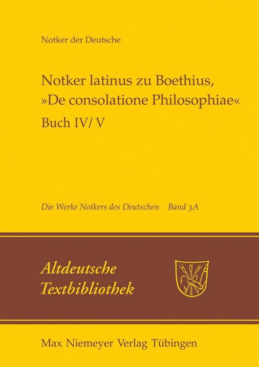 Produktbild: Notker latinus zu Boethius, 'De consolatione Philosophiae'