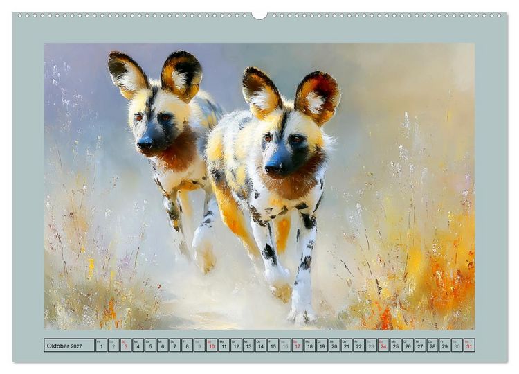Produktbild: Wildhunde. Afrikas erfolgreiche J&auml;ger (Wandkalender 2027 DIN A2 quer), CALVENDO Monatskalender
