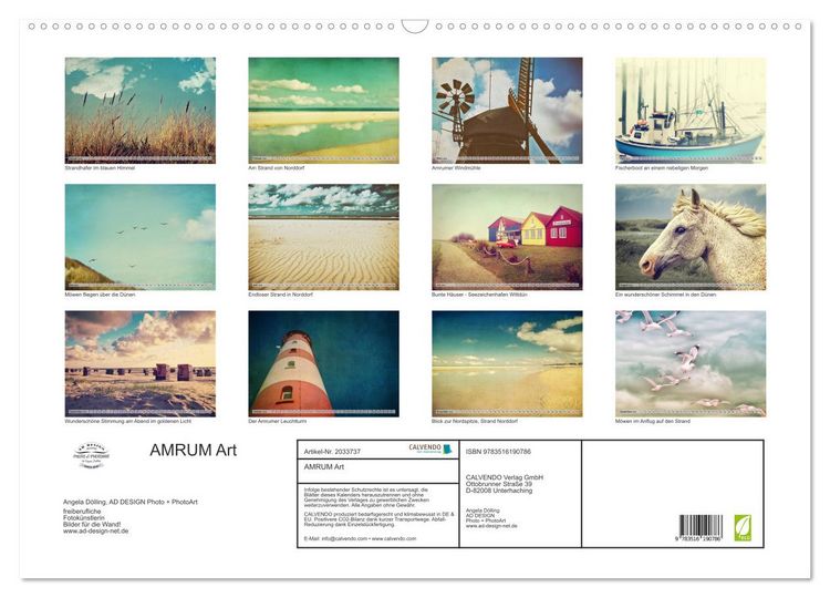 Produktbild: AMRUM Art (Wandkalender 2026 DIN A2 quer), CALVENDO Monatskalender