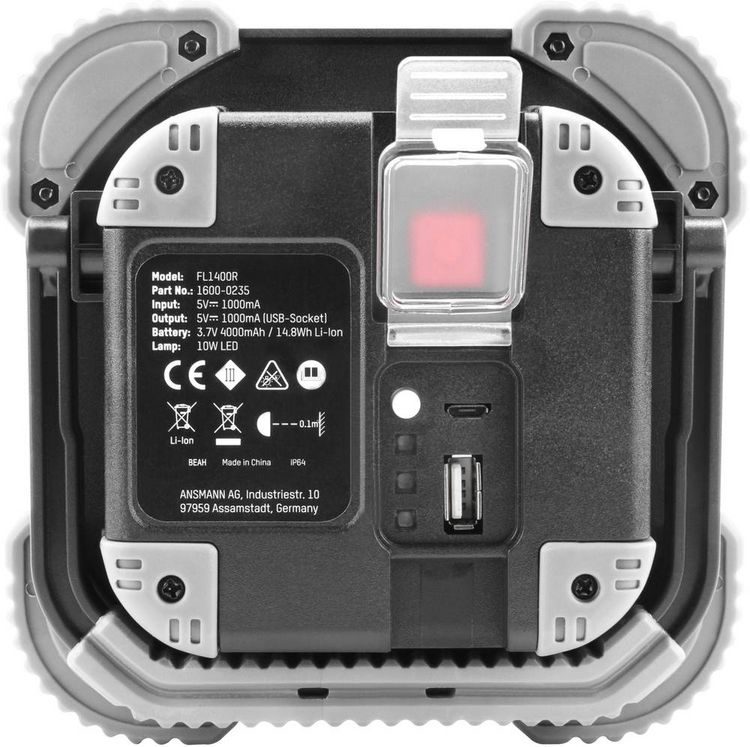 Produktbild: Ansmann 1600-0235 FL1400R LED Arbeitsleuchte akkubetrieben 10 W 1400 lm