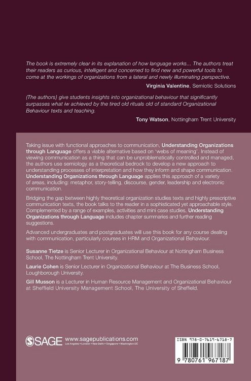 Produktbild: Understanding Organizations through Language