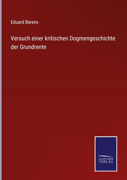 Produktbild: Versuch einer kritischen Dogmengeschichte der Grundrente