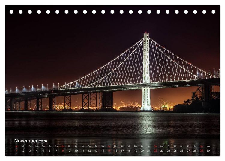 Produktbild: San Francisco Impressionen Tag und Nacht (Tischkalender 2026 DIN A5 quer), CALVENDO Monatskalender