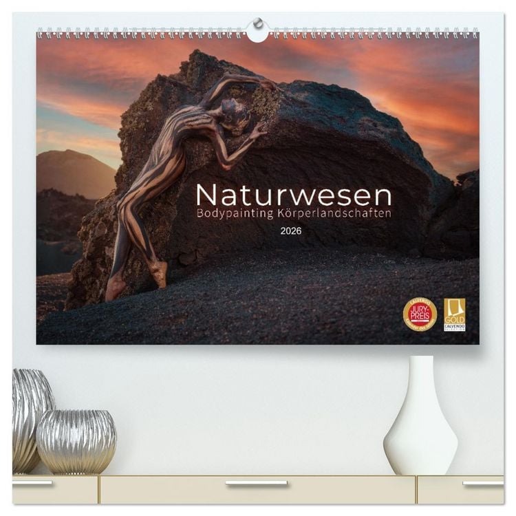 Produktbild: Naturwesen - Bodypainting K&ouml;rperlandschaften (hochwertiger Premium Wandkalender 2026 DIN A2 quer), Kunstdruck in Hochglanz