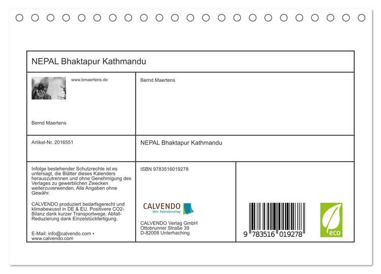 Produktbild: NEPAL Bhaktapur Kathmandu (Tischkalender 2026 DIN A5 quer), CALVENDO Monatskalender