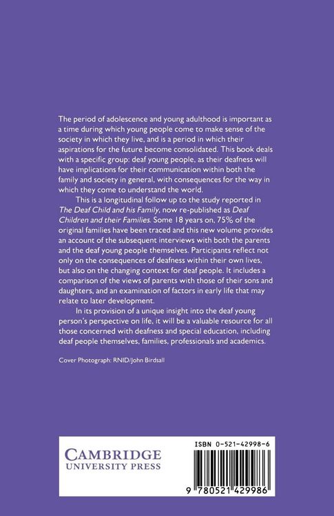 Produktbild: Deaf Young People and Their Families