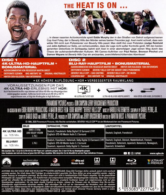 Produktbild: Beverly Hills Cop 1 (4K Ultra HD) (+ Blu-ray 2D)