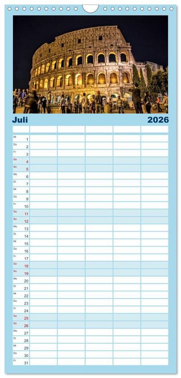 Produktbild: Familienplaner 2026 - Die 12 meistbesuchten St&auml;dte in Europa mit 5 Spalten (Wandkalender, 21 x 45 cm) CALVENDO