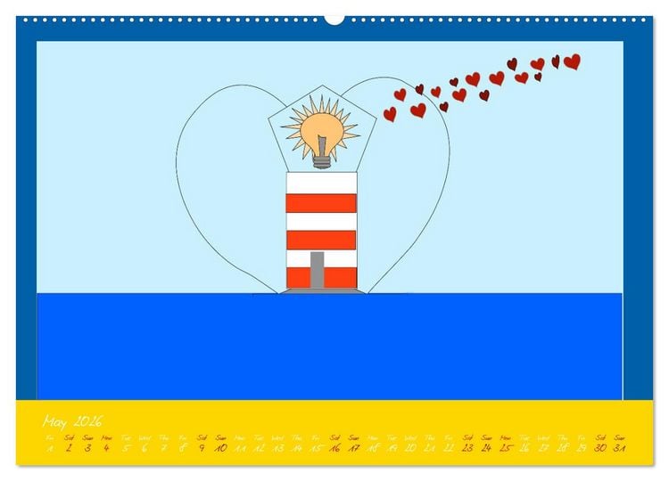 Produktbild: Lighthouse lights my way (High Quality Premium Wall Calendar 2026 DIN A2 landscape),CALVENDO 12 Month Wall Calendar