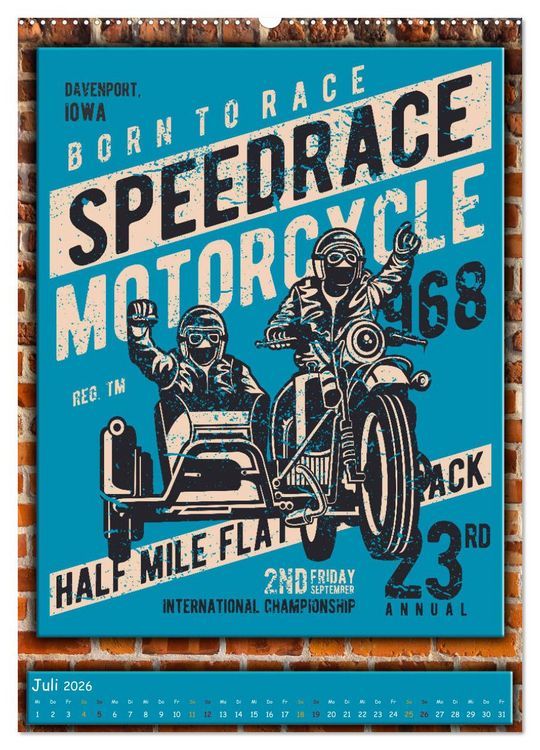 Produktbild: Motorrad - nostalgische Momente (Wandkalender 2026 DIN A2 hoch), CALVENDO Monatskalender